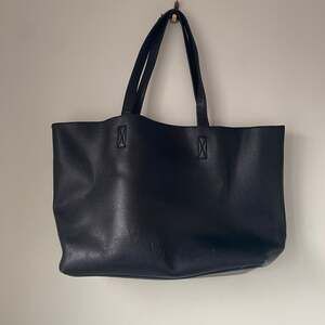 Calvin Klein Monogram Logo Pebble Small Tote Bag Black